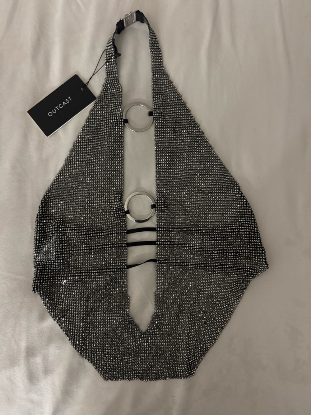 Silver Rhinestone Backless Top💎 - Picture 2 of 4